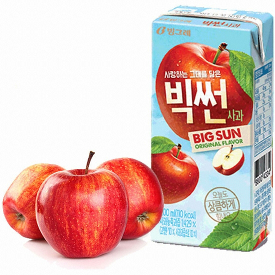 빙그레 빅썬 사과 200ml (72개)_이미지