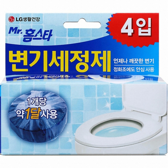 LG생활건강 홈스타 변기세정제 40g 4개입 (16개)