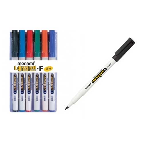 모나미 중간 글씨용 네임펜F 세트 (6색x1개)