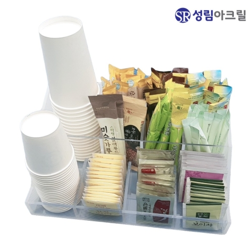 성림아크릴 탕비실 정리함 티박스 수납 티백 커피정리 수납장 약 보관함 탕비실정리함_L 투명 1개_이미지