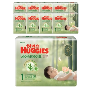 유한킴벌리 하기스 2025 네이처메이드 밤부 밴드형 1단계-공용 (612매)