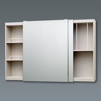 모카바스 전면 거울 슬라이드 도어 <b>욕실</b> 수납장 1200X800 아이보리 1개