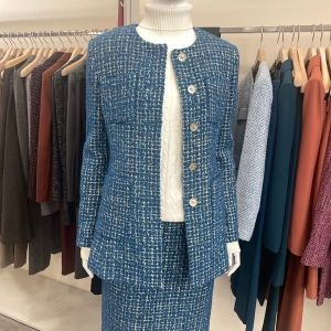 케이엘 KL 센시아 블루 트위트 포켓 하프재킷 JK23NL4OO0_이미지