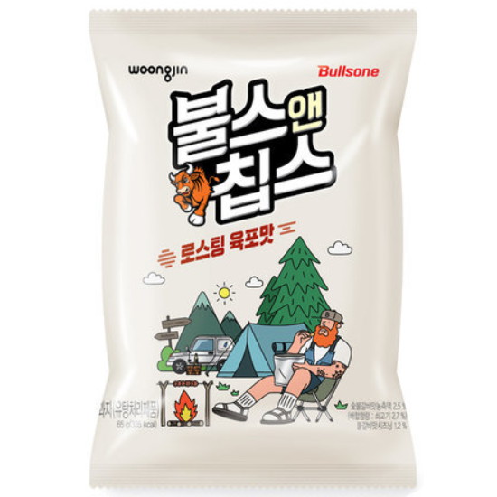 웅진식품 불스앤칩스 로스팅육포맛 65g (8개)