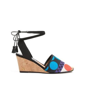 발렌티노 가라바니 라 크루아제트 웨지 힐 샌들 75mm 151673553