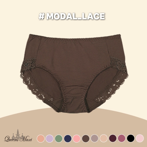 퀸즈맥시 24시간 모달 레이스 노라인 미디팬티 10종 SET_이미지