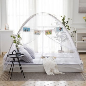 하우쎈스 플레인 모던그레이 원터치 침대 모기장 1인용-6인용 5size