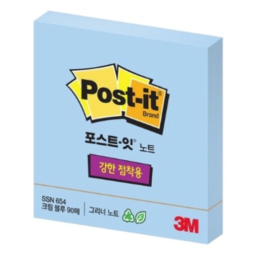 3M 노트 SSN 654-RC 크림블루 (40개)_이미지