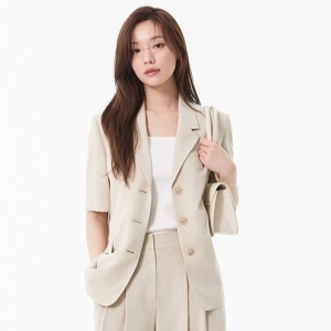 아이올리 플라스틱아일랜드 노치드카라 싱글 하프 자켓 PR2WJ481