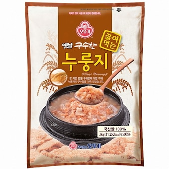 오뚜기 옛날 구수한 끓여먹는 <b>누룽지</b> <b>3kg</b>