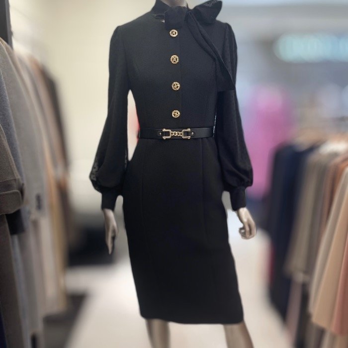 미니멈 도트시스루 배색 원피스 MVDAWO9590