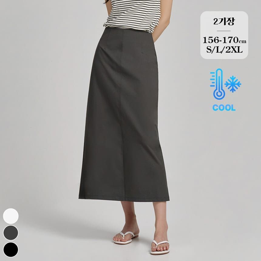 포레스트핏 H라인 뒷트임 여름 스판 스커트 SK2503
