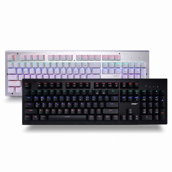 스카이디지탈 NKEYBOARD NKEY T2 레인보우 LED (더블샷 블랙, 청축)_이미지
