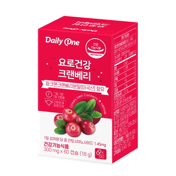 데일리원 요로건강 크랜베리 300mg 60캡슐