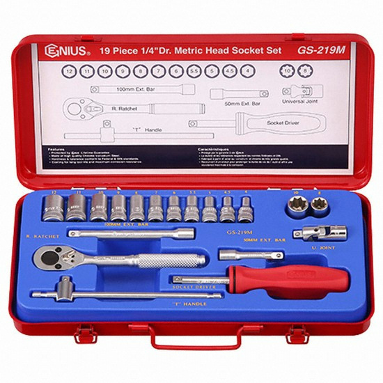 1/4인치 핸드소켓 세트 GS-219M (19pcs)