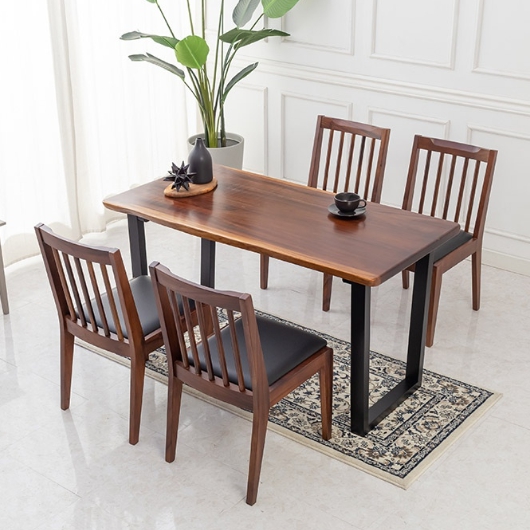 퍼스웰 로딘 장미목원목 우드슬랩 식탁 1350 (의자4개)