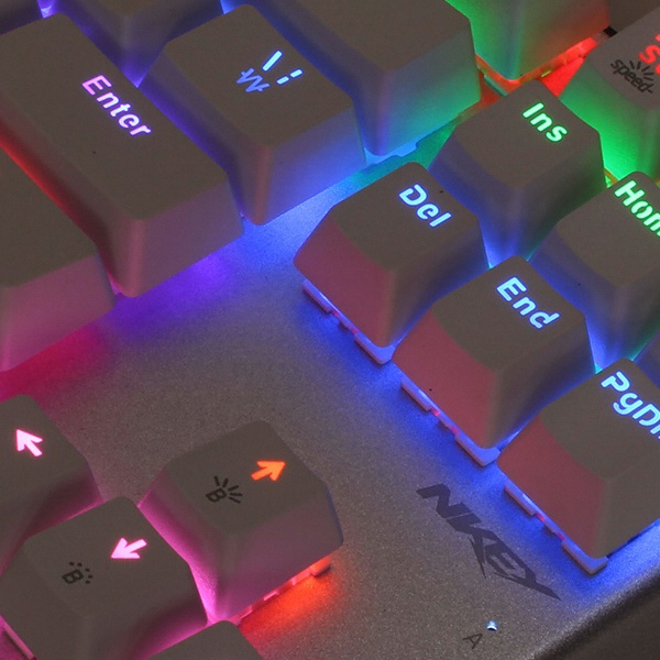 스카이디지탈 NKEYBOARD NKEY Ta 레인보우 LED 텐키리스 (실버, 청축)_이미지