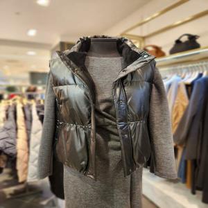  SISLEY 레더 구스다운 패딩 베스트 SAPD87461