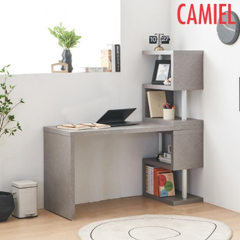 까미엘 비토 패턴 4단 소형 H형 책상 (1600x550)