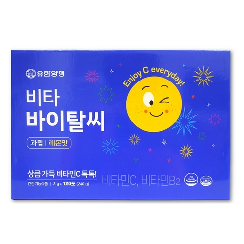 유한양행 비타 바이탈씨 과립 레몬맛 2g 120포 (6개)_이미지