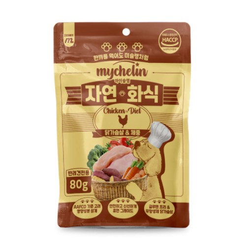 마이베프 독 마이슐랭 자연화식 닭가슴살&체중 80g (50개)