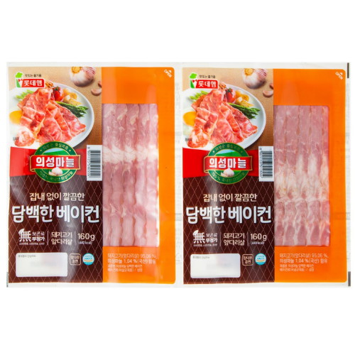 롯데웰푸드 롯데햄 의성마늘 담백한 베이컨 160g (4개)_이미지