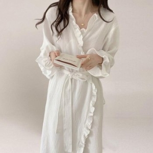 오노마 ONM 헬로썬셋 러플 샤워가운/잠옷여성잠옷여름가디건골프 39922008_이미지