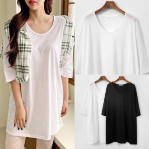 강물처럼 위쉬몰 IL 걸스솔리드반팔롱티셔츠 G569H407 빅사이즈 S17458230