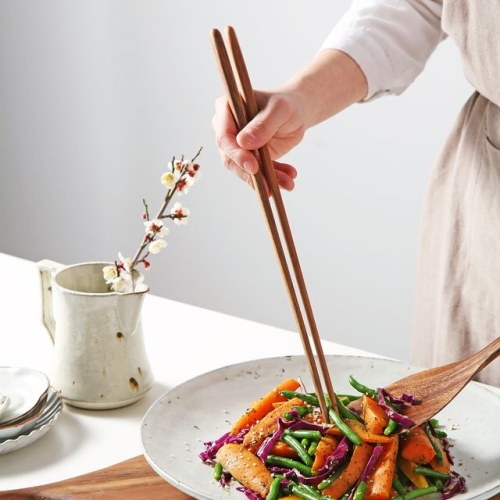 [불명] 마리포사 월넛 원목우드 튀김젓가락 35cm