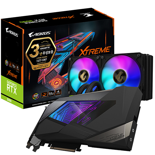 GIGABYTE AORUS 지포스 RTX 3090 XTREME 워터포스 D6X 24GB 제이씨현_이미지