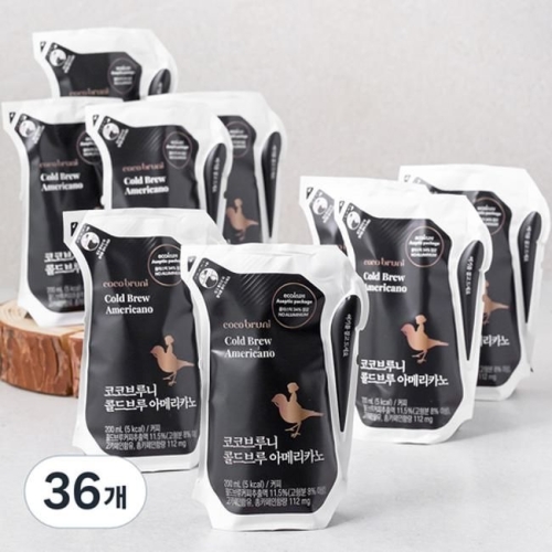 한국야쿠르트 코코브루니 콜드브루 아메리카노 200ml (36개)_이미지
