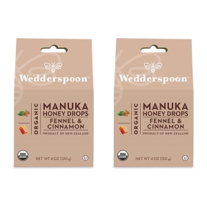 [불명] 위더스푼 마누카 허니 드롭스 120g 2팩 펜넬 시나몬 Wedderspoon nic Manuka Honey Drops, F..