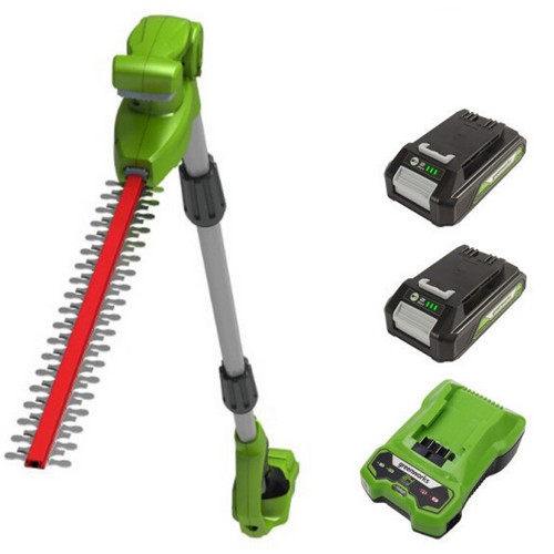 그린웍스 24V 충전 고지전정기 (2.0Ah, 배터리 2개)_이미지