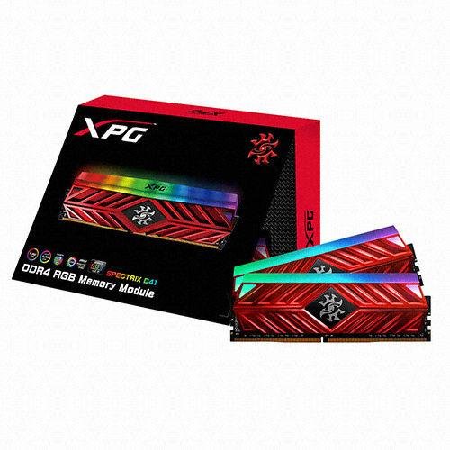 ADATA DDR4-3000 CL16 SPECTRIX D41 크림슨 레드 패키지 (16GB(8Gx2))_이미지