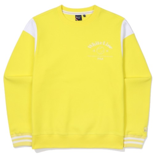 휠라 라이프 티핑 맨투맨 FS2POF1331X (LLE, 라이트옐로우)