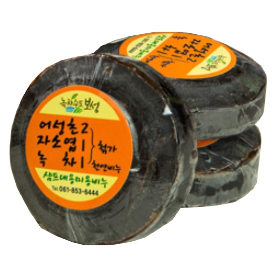  보성운림녹차 어성초 자소엽 녹차 헤어비누 100g [3개]