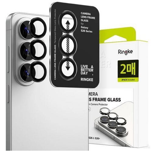 리어스 링케 갤럭시S26 플러스 카메라 렌즈 프레임 강화유리 보호필름 (렌즈 2매)_이미지