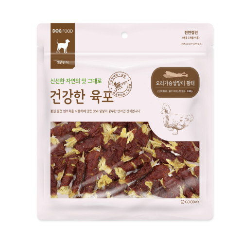 굿데이 건강한 육포 오리가슴살말이 황태 240g (1개)_이미지