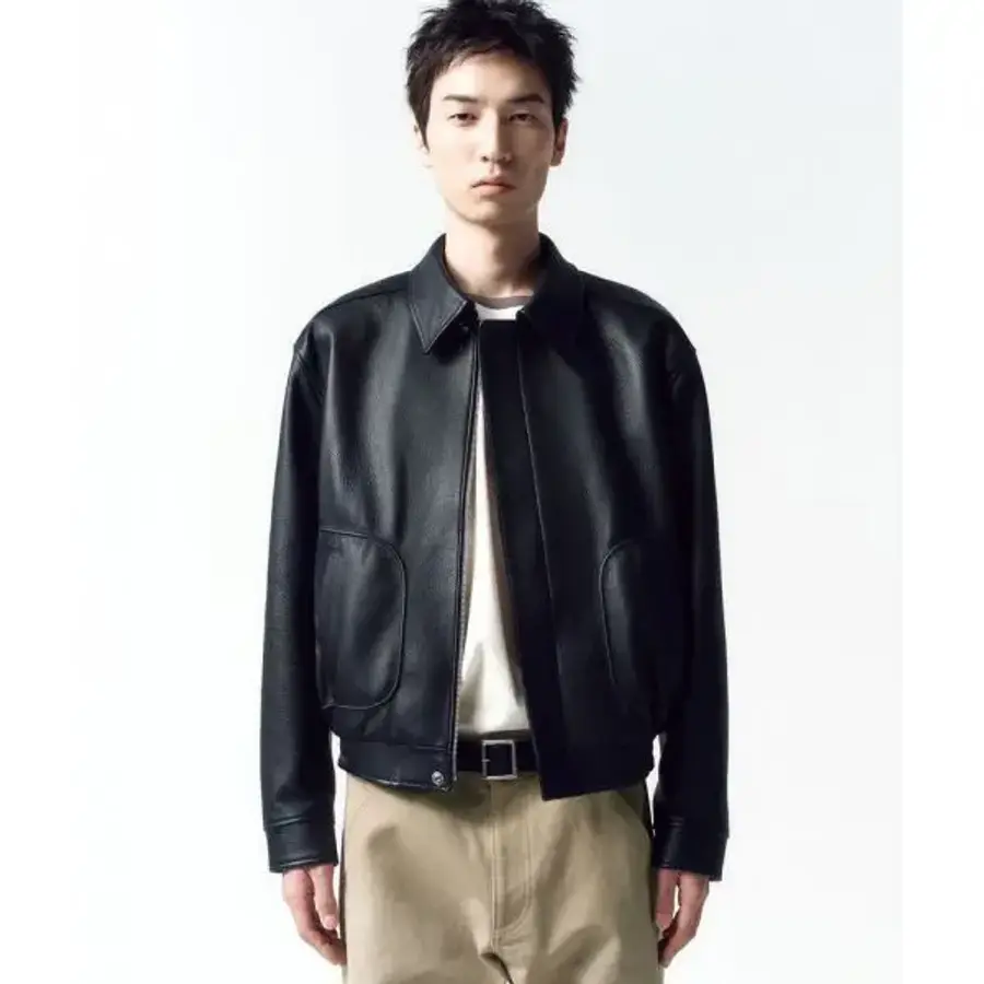 인사일런스 INSILENCE 고트 스킨 파이핑 레더 자켓 BLACK IM2F2JK25BK 159589_이미지