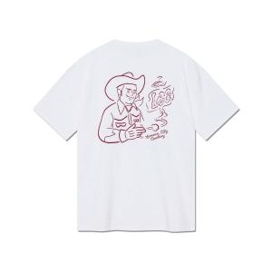 LEE 라인 카우보이 티셔츠 화이트 LE2402ST34WH