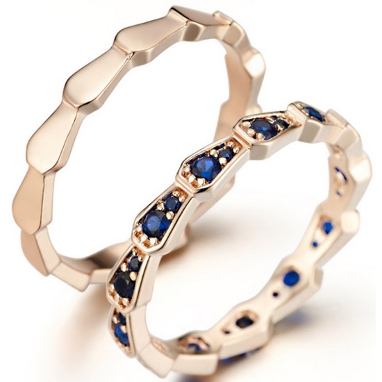 엘르 블루 포인트 레이어드링 2종 세트 ELBRWR072_이미지