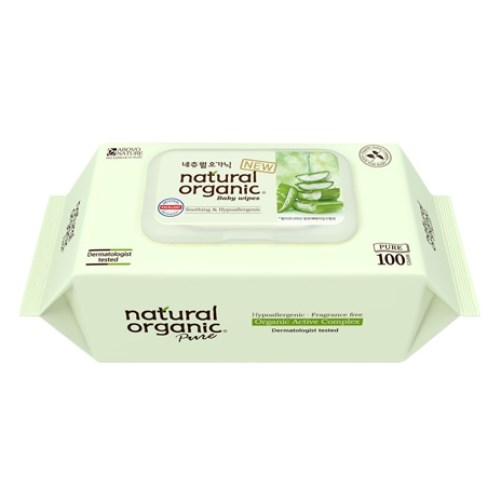 네츄럴오가닉 퓨어 플레인 물티슈 스마트 캡형 100매 (30팩)_이미지