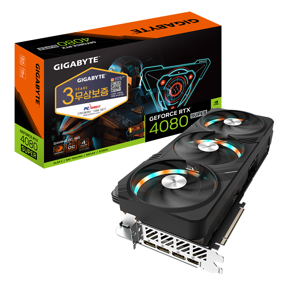 GIGABYTE 지포스 RTX 4080 SUPER GAMING OC D6X 16GB 피씨디렉트