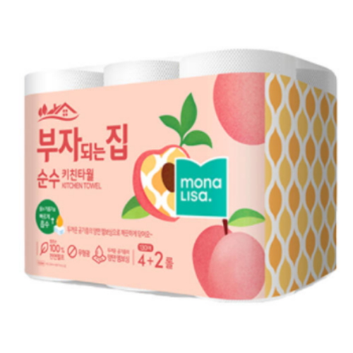 부자되는집 순수 키친타월 130매 (6입) (3팩(18입))_이미지