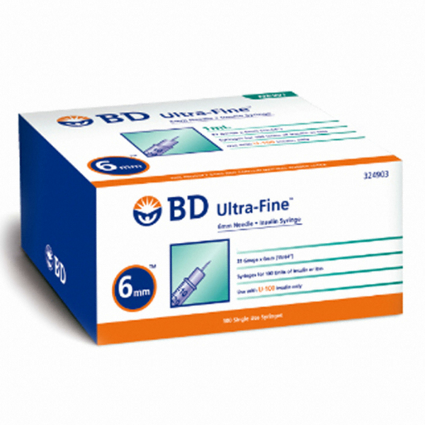 벡톤디킨슨 BD 울트라 파인 인슐린주사기 31G 6mm 1ml (100개)_이미지