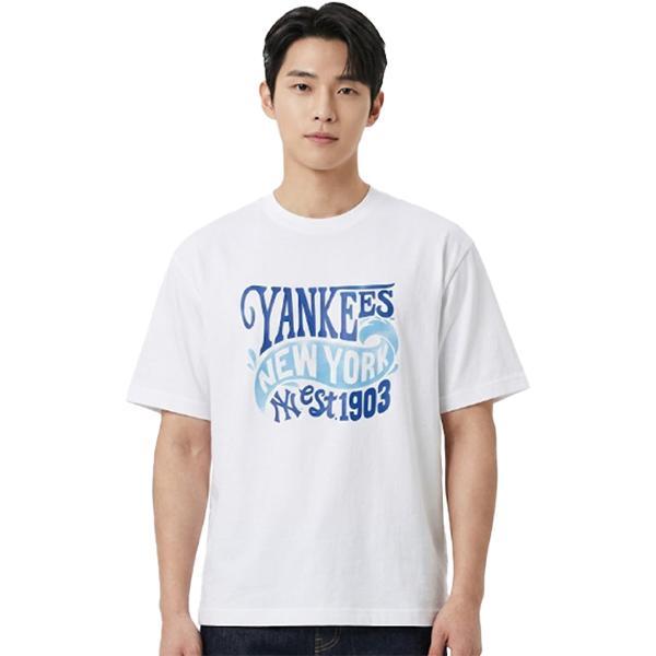 MLB 공용 썸머 레터 그래픽 반팔티 3ATSX0553-50WHS_이미지