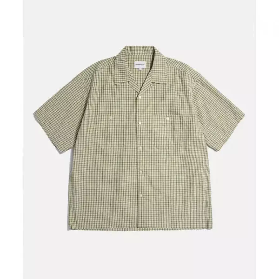 ESPIONAGE Double Grid 2 Pocket SS Shirt Beige 20260518-10 412471