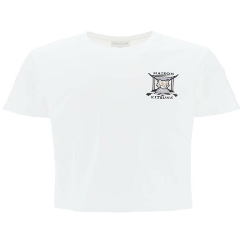  메종키츠네 로고 반팔티셔츠 LM00118KJ0118 P100 WHITE