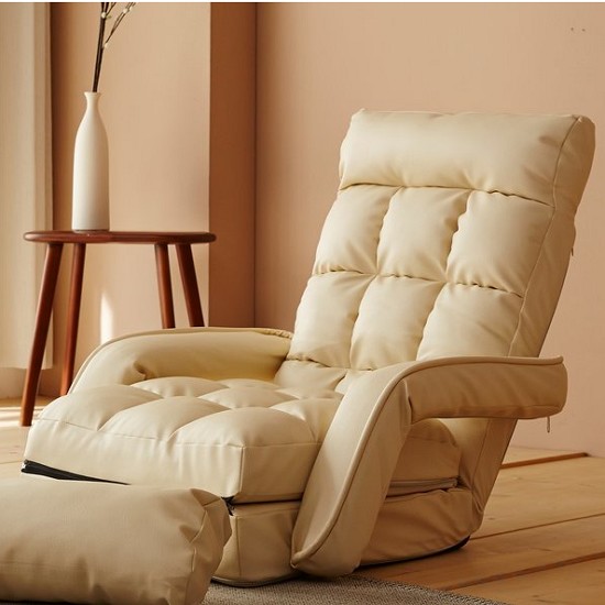 루카 등받이 가죽 좌식소파 1인용