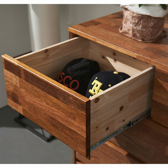 까미엘 더킨 멀바우 5단 서랍장 900_이미지